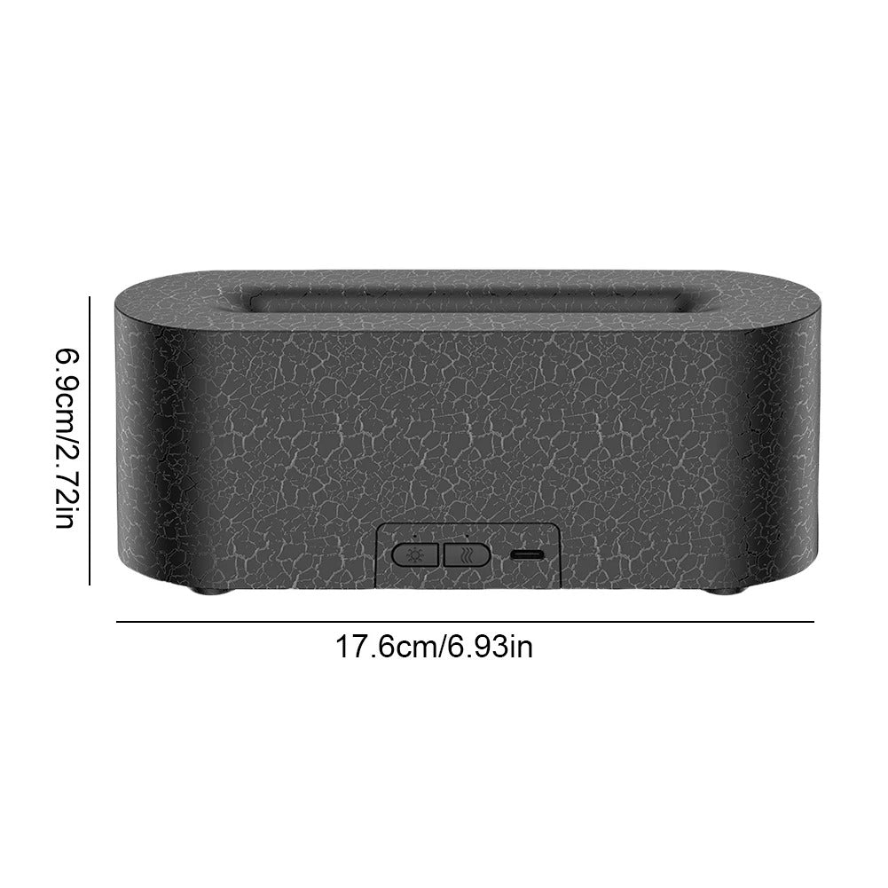 USB 7 Colorful Flame Aroma Diffuser Simulation Flame Humidifier Flame Aromatherapy Essential Oil Diffuser for Spa Yoga Gym