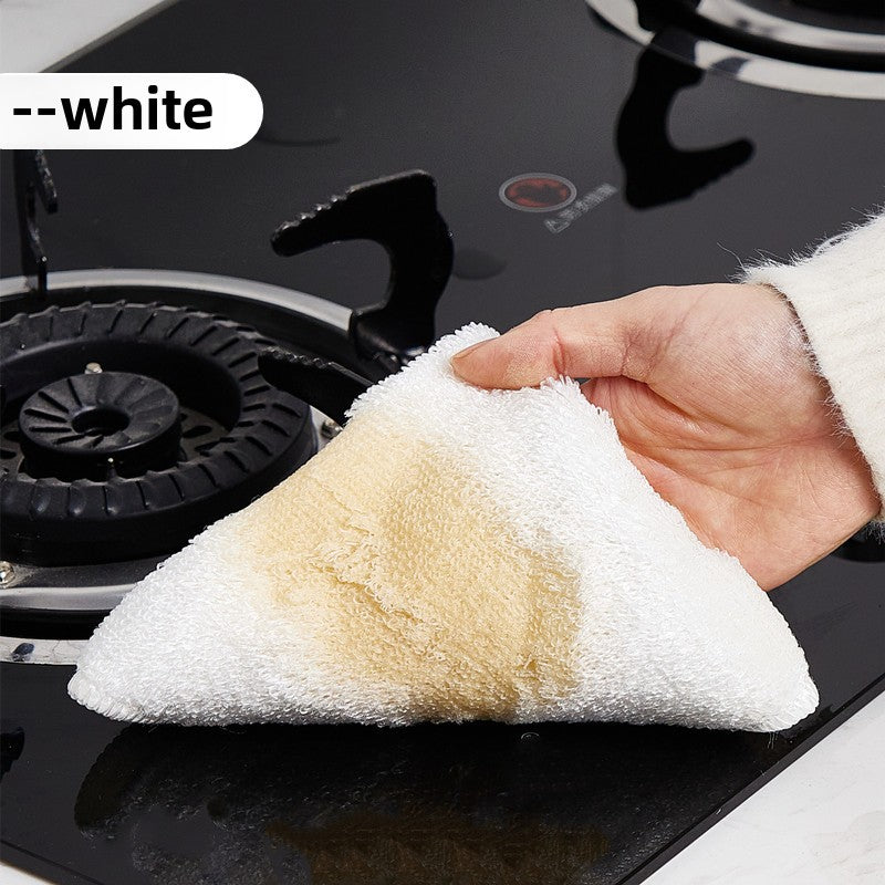 Seven Colors Cleaning Cloth Household Cleaning Absorbent Non-Shedding Thickened Special Towel for Glass Wiping Bamboo Fiber Dishwashing Cloth