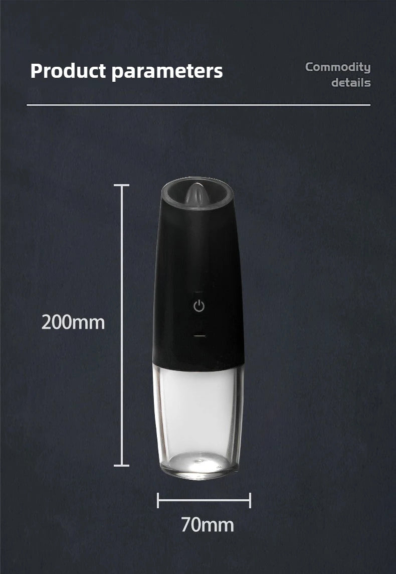 USB Rechargeable Electric Salt and Pepper Grinder Adjustable Coarseness Large Capacity Auto Spices Grinders Kitchen Cooking Tool