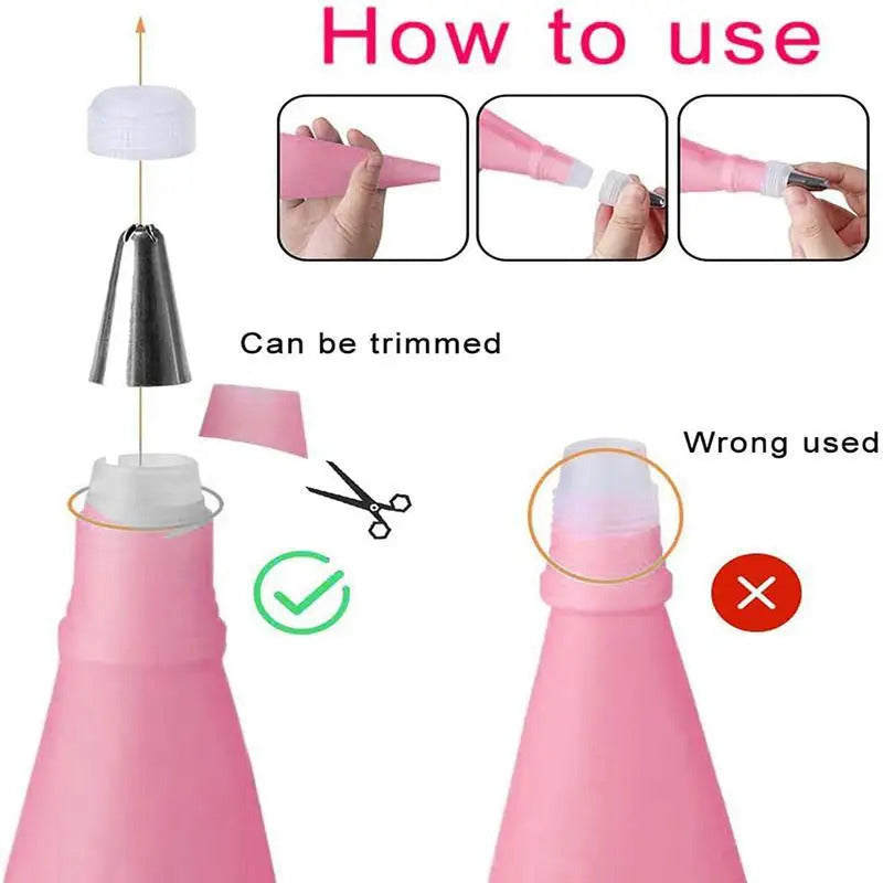 Nozzle piping cake decorating tools Confectionery equipment Kitchen accessories Pastry bag and bakery set stainless steel socket