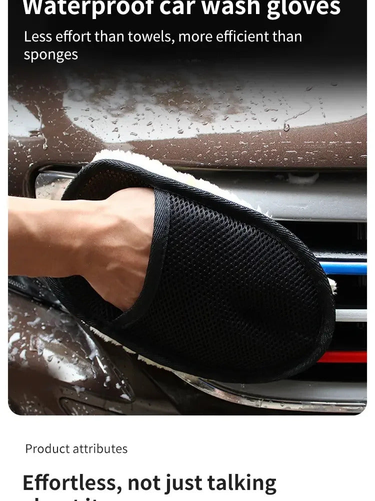 Car Washing Imitation Wool Gloves Thickened Plush Car Wiping Gloves Waxing Polishing Car Cleaning Products cleaning cloth
