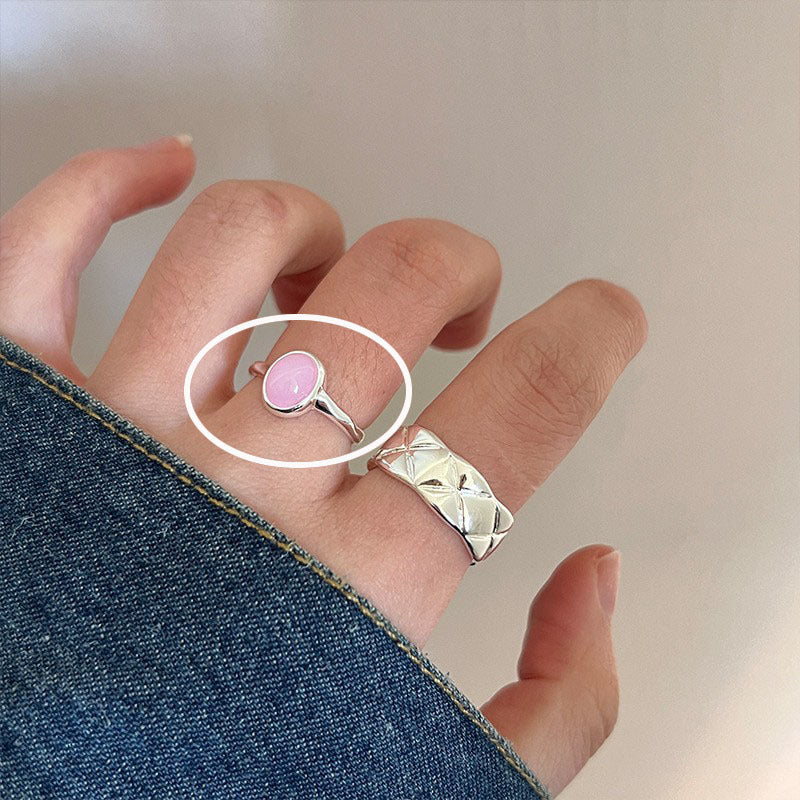 Dopamine Ring for Women, Niche Design, Personalized Beaded Index Finger Ring, High-End Fashion, Colorful Cute Closed Ring