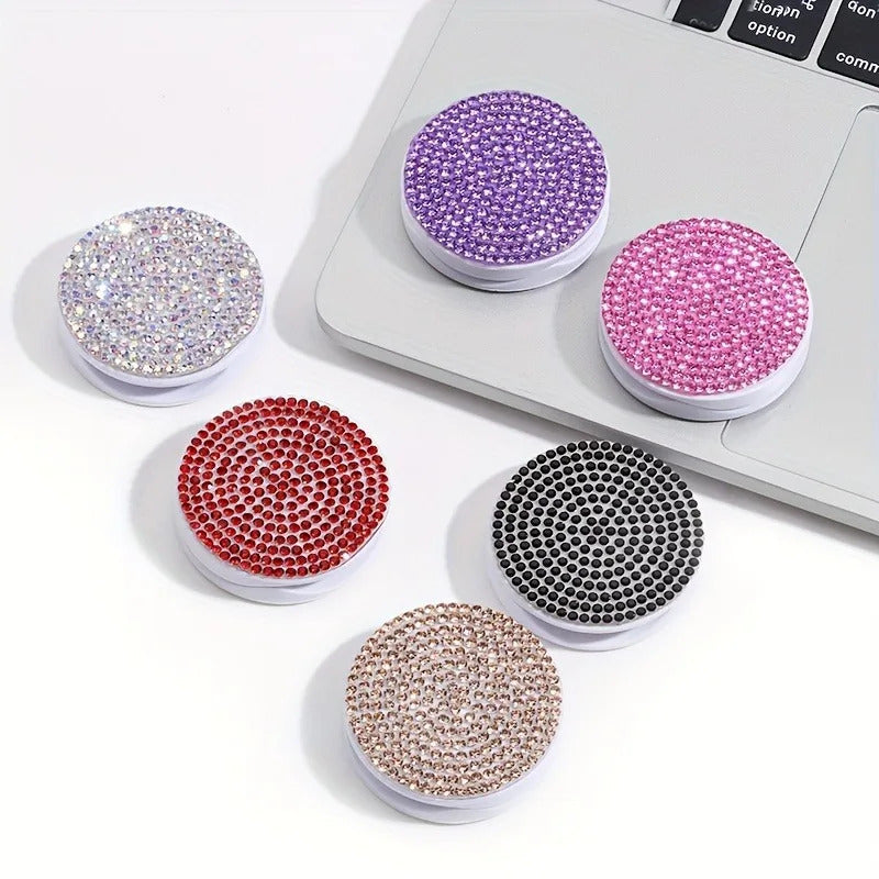 Flash Diamond Phone Push Pull Stand, Creative Colorful Phone, Integrated Folding Stand, Lazy Phone Back Adhesive Stand