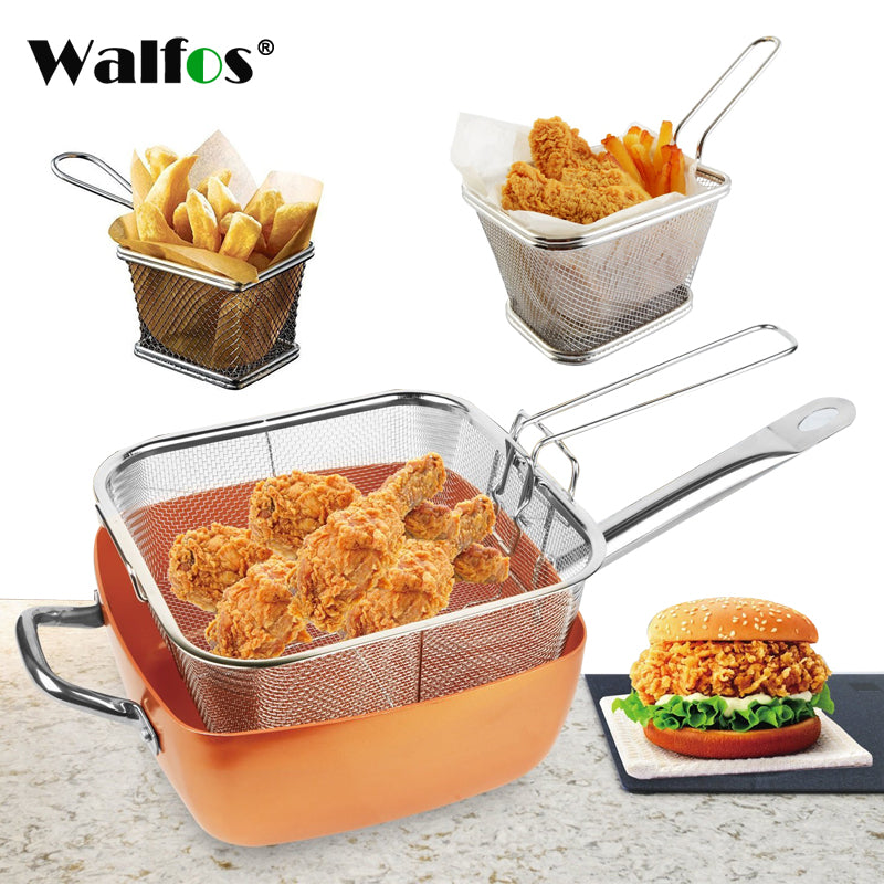 Stainless Steel Steamer Chips Mini Frying Basket Strainer Fryer Kitchen Cooking Chef Basket Colander Tool French Fries Basket