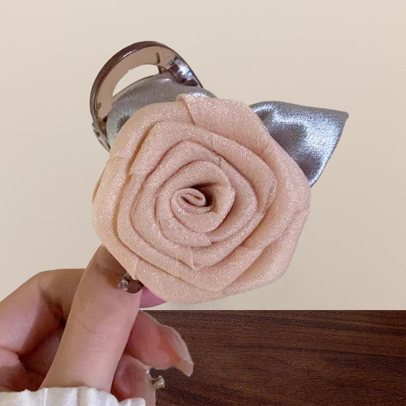 Vacation Organza Flower Hair Clip Travel Outing Hair Accessories Atmosphere Clip Duckbill Clip Hairpin Side Clip Hair Ornament