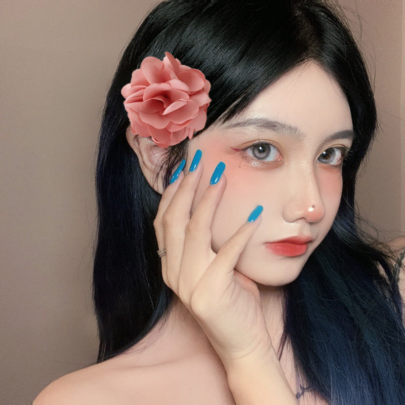 Vacation Organza Flower Hair Clip Travel Outing Hair Accessories Atmosphere Clip Duckbill Clip Hairpin Side Clip Hair Ornament