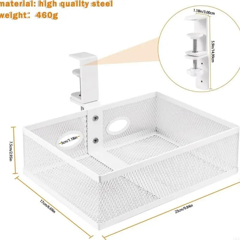 Multifunctional Tray and Basket for Office Supplies Easy Access Under Desk Storage Shelf Large Capacity Drawer