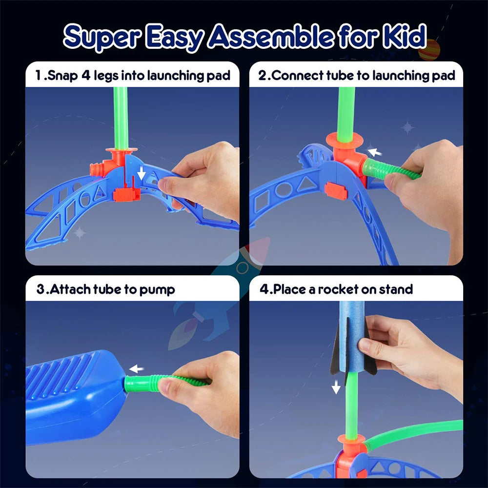 Kid Air Rocket Foot Pump Launcher Outdoor Air Pressed Stomp Soaring Rocket Toys Child Play Set Jump Sport Games Toy For Children