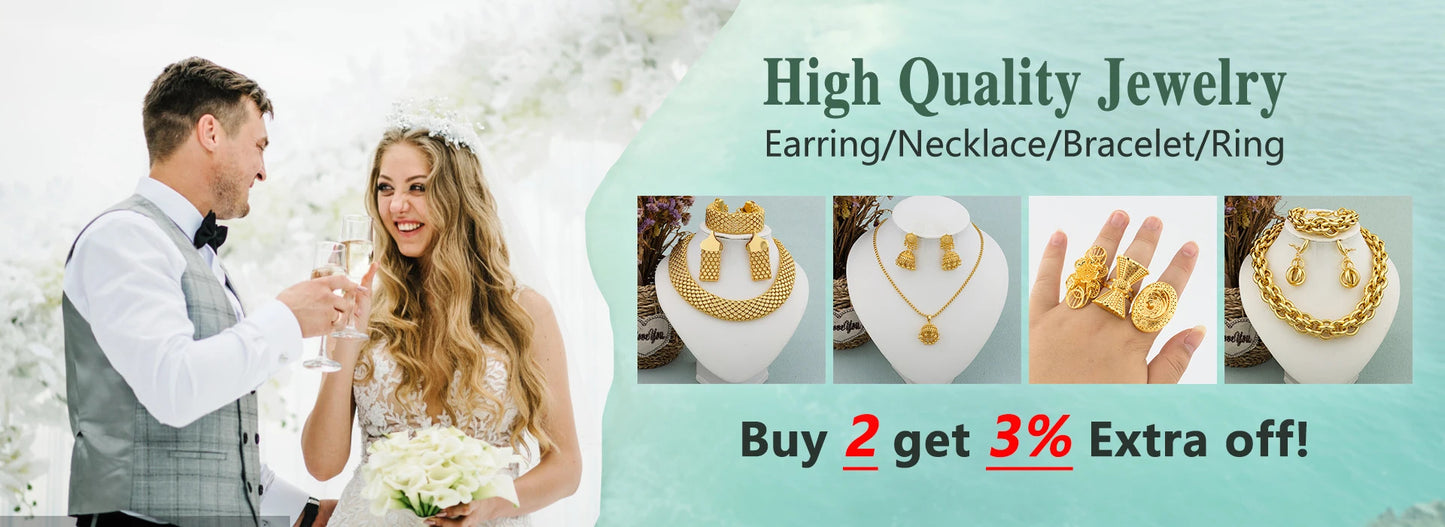 Luxury Gold Plated Dubai Jewelry Set For Women African Copper Twist Bold Design Earrings Necklace Bracelet Quality Jewelry Gift