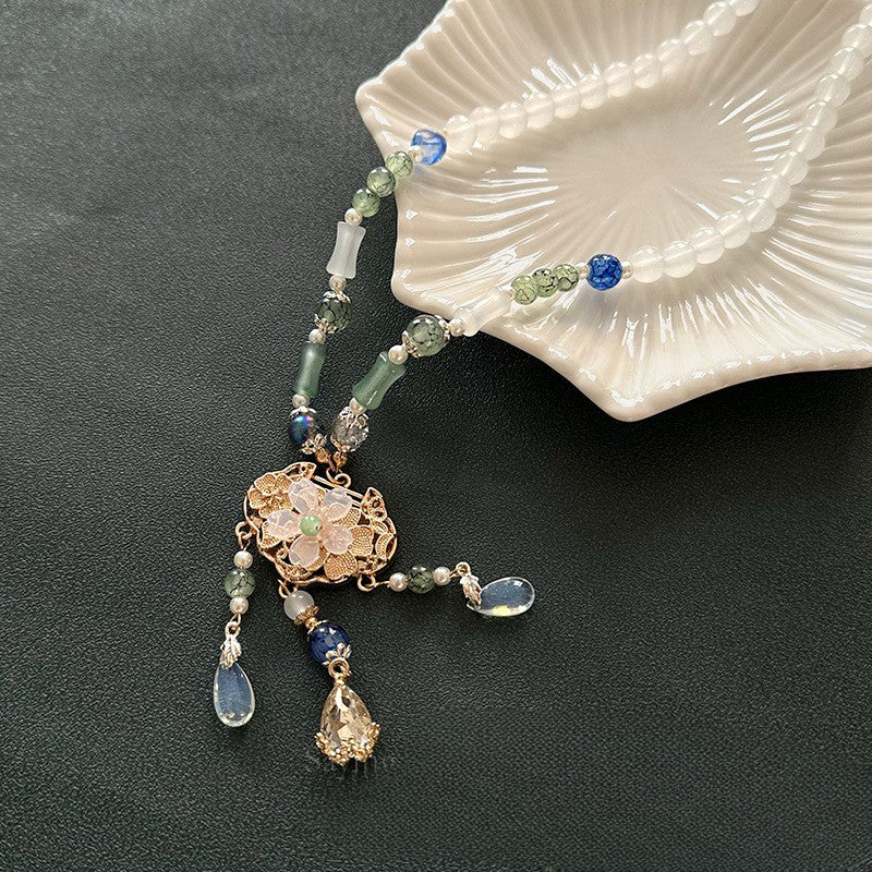 Ancient Style Hanfu Back Cloud Long Tassel Ming Dynasty Necklace New Chinese Style National Style Mamian Skirt Accessories