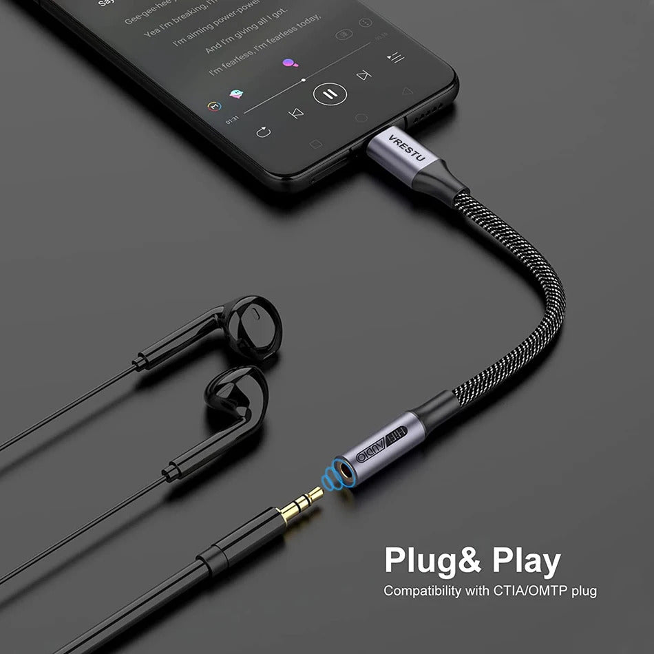 USB Type C to 3.5mm Jack Headphone USBC Earphone DAC Audio Adapter Cable for Samsung S23 Ultrta Xiaomi Oneplus 1+ Google Pixel 7