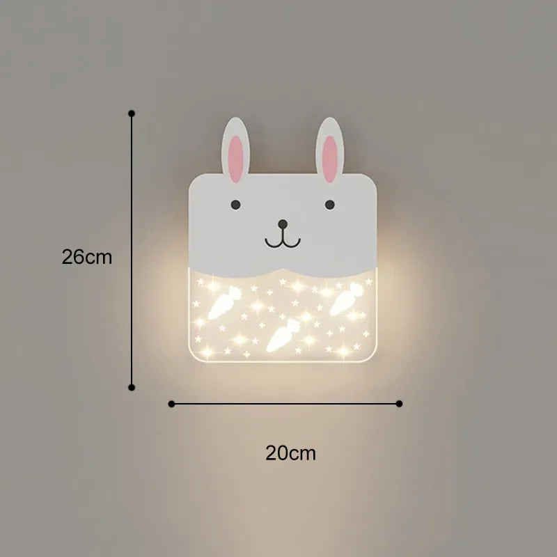 SANDYHA Cute Cartoon Kids Wall Lamp Warm LED Night Light for Children Room Bedroom Nursery Decor Creative Acrylic Lighting