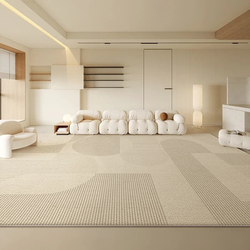 Beige Large Size Living Room Carpets Geometric Cream Carpet Luxury Home Decoration Rugs Easy To Clean Non-Slip Bedroom Rug ковер