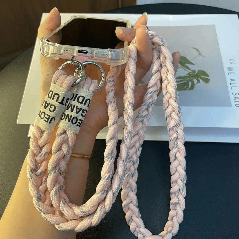 Phone Woven Long Lanyard Outdoor Mobile Phone Shoulder Hanging Strap Anti Loss Lanyards Neck Strap Keychain Chain Rope Gift