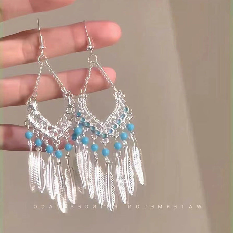 Bohemian Style Earrings Chinese Retro Style Niche Light Luxury Ear Drops Ear Hooks Vacation Style Earrings for Women