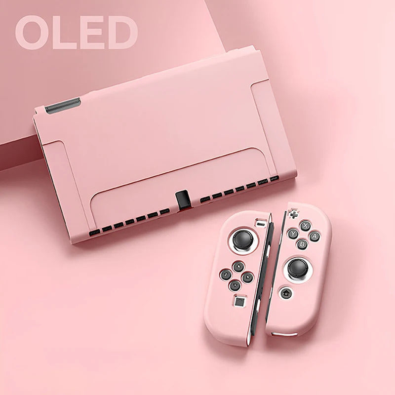 Protective Case Compatible With  Switch OLED Console And Joy-Cons, Switch Can Be Inserted In Dock With Shell