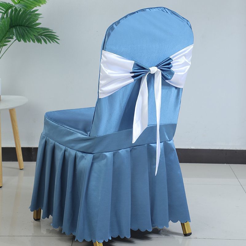Hotel Restaurant Banquet Special Chair Cover Dining Chair Seat Stool Bench Wooden Chair Universal Chair Cover Bowknot