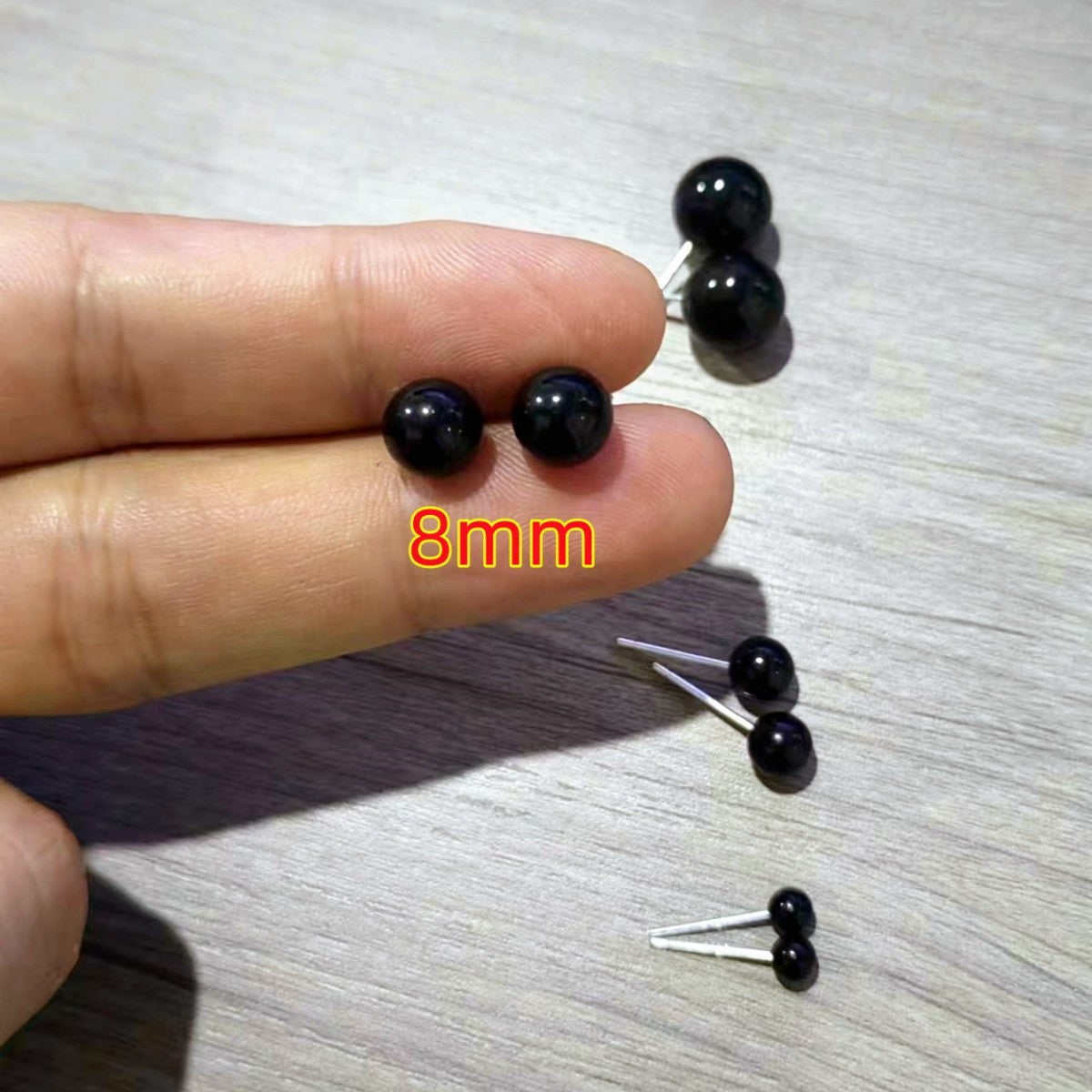 S925 Imitation Silver Needle White Round Pearl Earrings Simple New Year Festive Red Earrings Pearl Studs