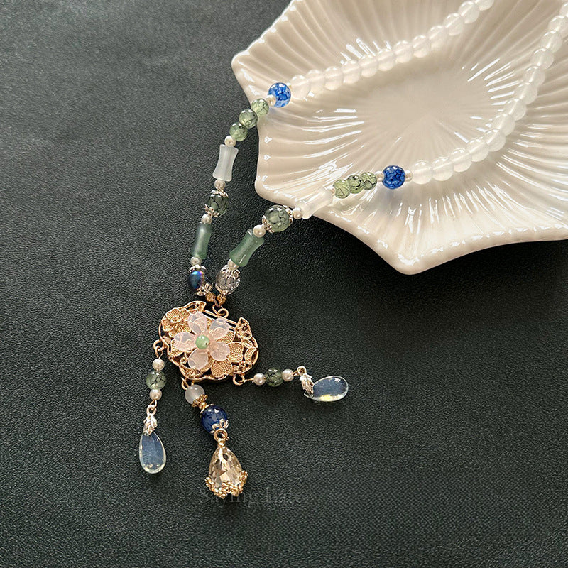 Ancient Style Hanfu Back Cloud Long Tassel Ming Dynasty Necklace New Chinese Style National Style Mamian Skirt Accessories