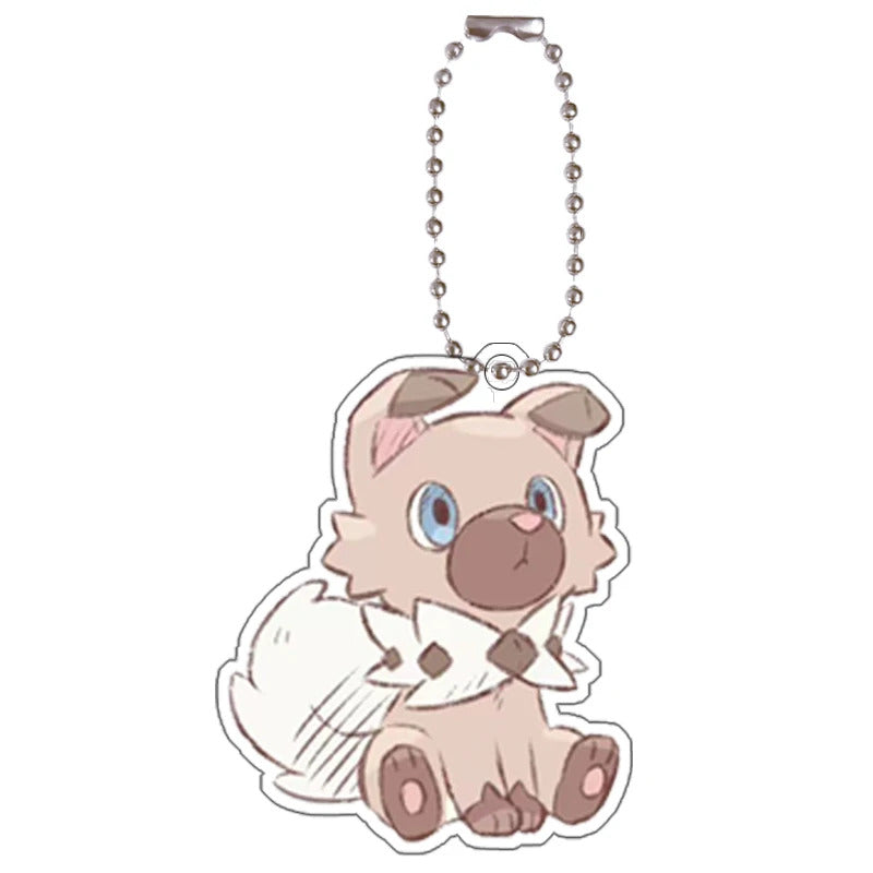 Pokemon Floragato Raichu Rockruff self-Made Cartoon Acrylic Key Chain Backpack Accessories Pendant Anime Classics Collection