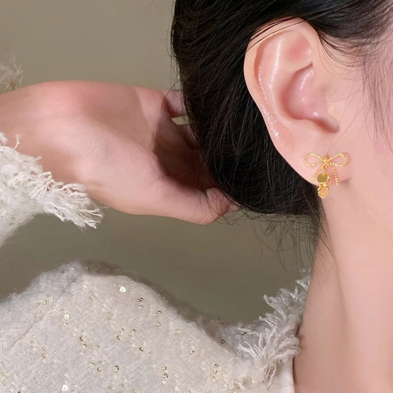 One Cold Style Simple Metal Earrings Retro High Fashion Style Texture Round Earrings