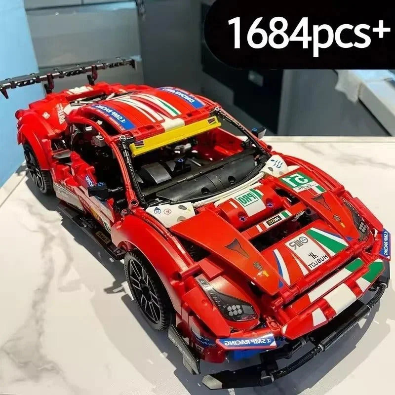NEW Technical 488 GTE 1684PCS Speed Sports Car Building Blocks Set Model 42125 MOC Racing Vehicle Assemble Toys Brick Kid Adults