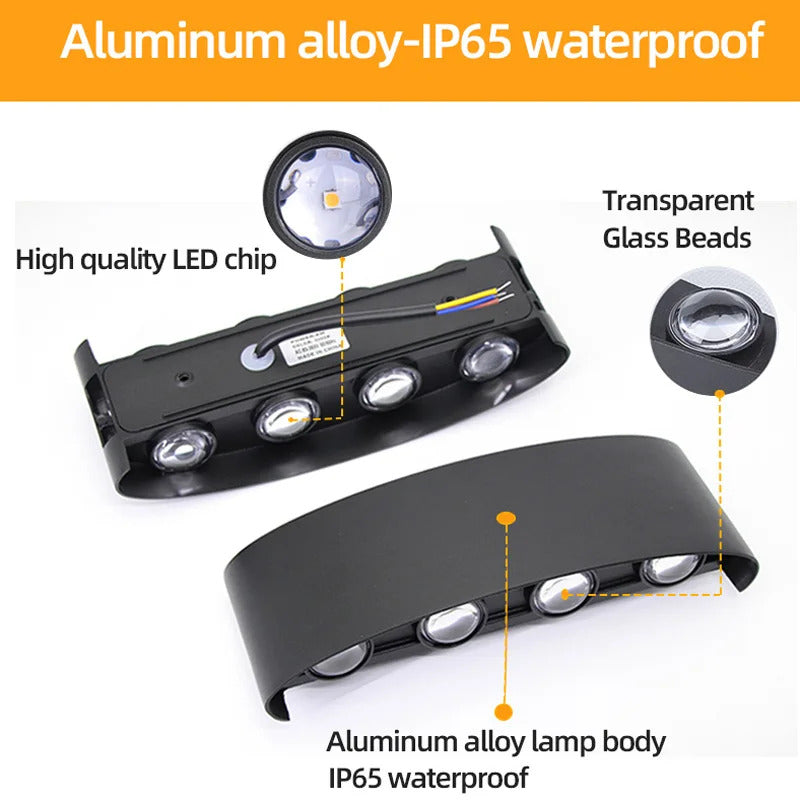 Aluminum LED Wall Lamp Waterproof IP65 interior wall light Up and Down Outdoor Garden Lights Bedroom Living Room Stairs Lighting