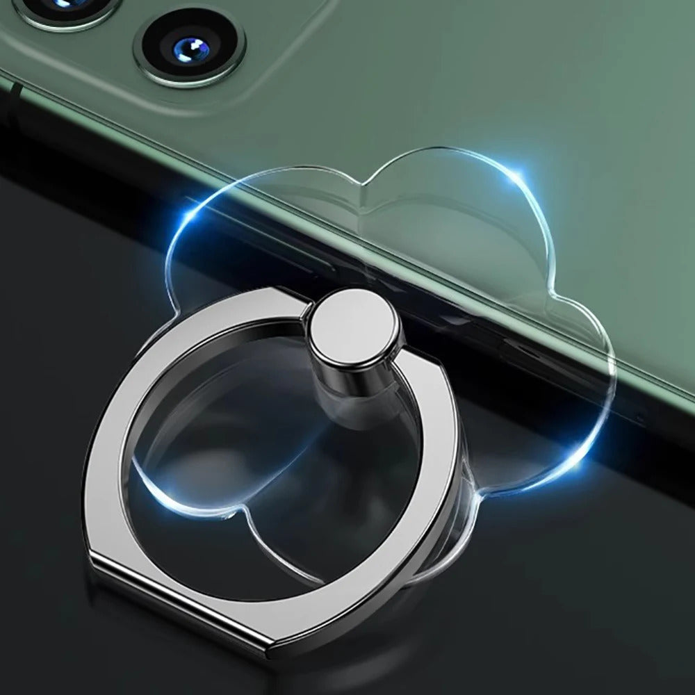 Transparent Cell Phone Ring Holder Stand 360°Degree Rotation Clear Finger Grip Kickstand Compatible iPhone Xiaomi for Phone Case