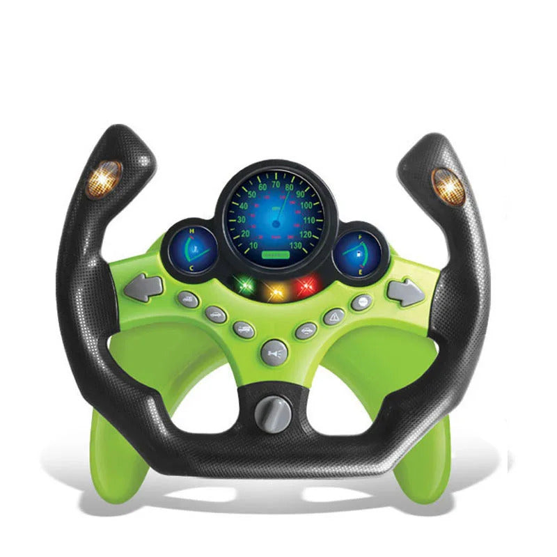 Electric Simulated Driving Steering Controller Portable Wheel Copilot Toy With Light And Sound Educational Sounding For Kid Gift