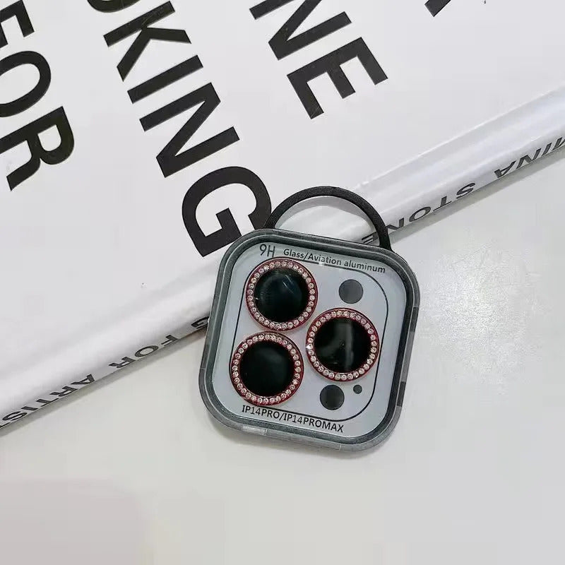 Glitter Diamond Camera Lens Protector For IPhone 12 13 14 15 Pro Max Back  Mini Cover Lens Ring Glass For IPhone 14 15 Plus Fil