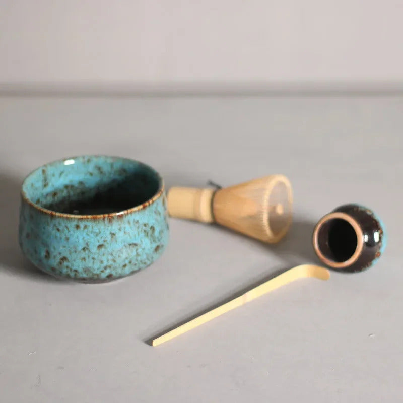 Ceramic glaze Matcha Set Safe Bamboo Whisk Teaspoon Tea Sets Indoor Beverage Shop Tea-making Tools Accessories Birthday Gifts