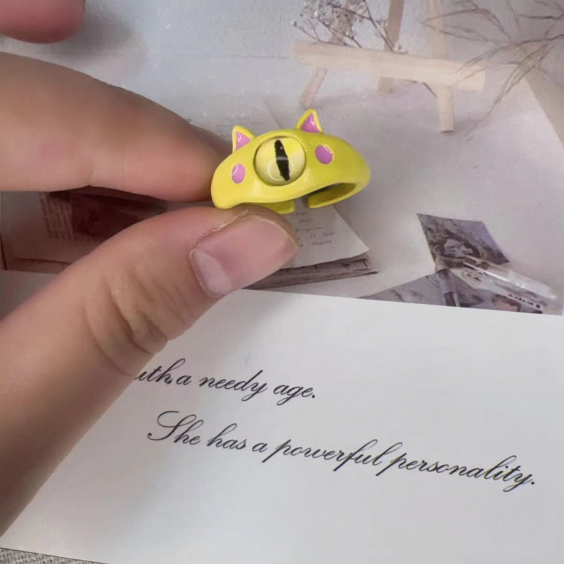 Funny Little Monster Ring Childlike Cute One-Eyed Ins Student Children Girlfriends Couple Gifting New