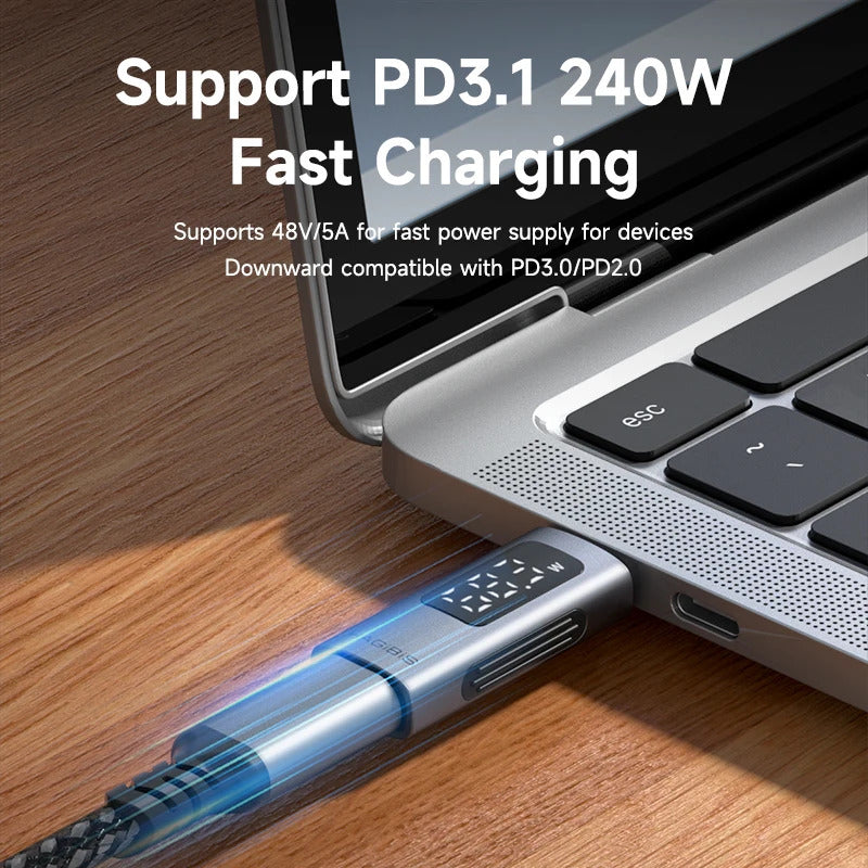 Hagibis LED Display 240W USB C Adapter Type C to USB C USB4 Connector 40Gbps 8K@60Hz for Thunderbolt 4/3 iPhone 16 Macbook Pro