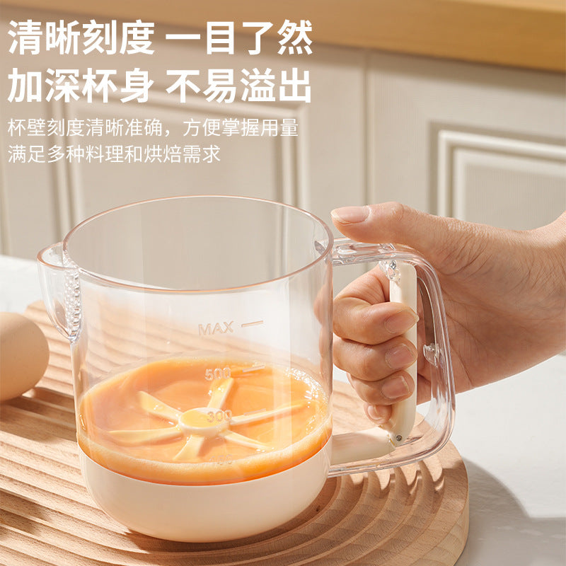 Multifunctional Egg Beater Cup Household Egg Whisk Cream Mixer Manual Foam Beater Egg Beating Stick Baking Large Capacity