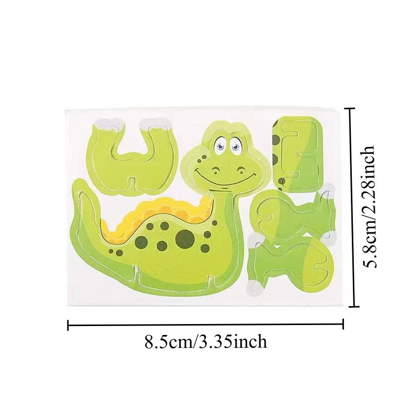 30Pcs 3D Dinosaur Jungle Animal Paper Puzzle Set Creative Cartoon Design Learning and Entertainment Puzzle Education