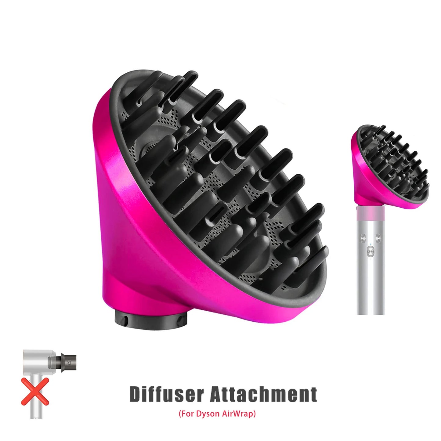 Cyan Hair Dryer Curling Attachment 30/40mm Auto Curling Nozzle For Dyson Supersonic&HS01/05 Airwrap Large Firm Smoothing Brush