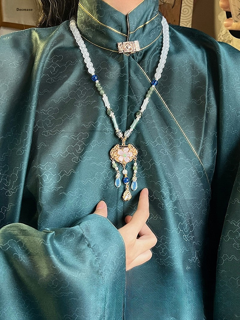 Ancient Style Hanfu Back Cloud Long Tassel Ming Dynasty Necklace New Chinese Style National Style Mamian Skirt Accessories