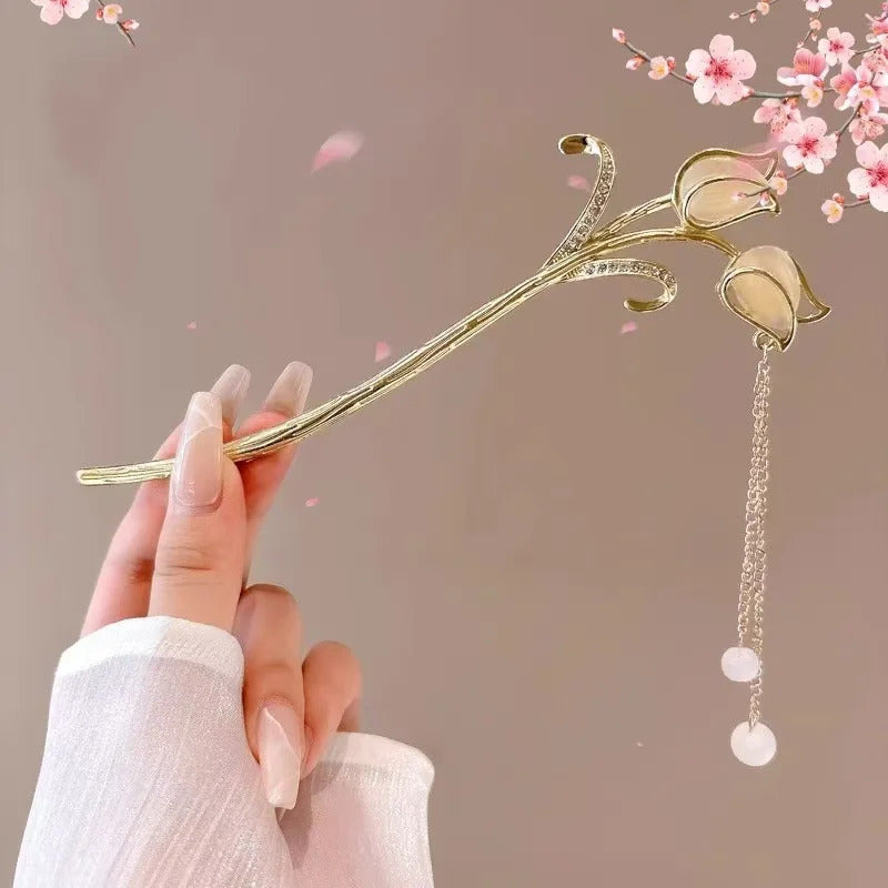 1pc Romantic Chinese Style Hair Accessory Alloy Jewelry Women's Hair Needle Suitable for Daily Wear Gifts Girls Fashion Hairpin