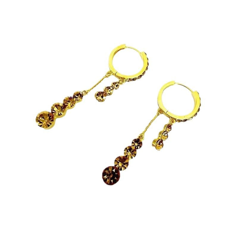 Niche Design Maillard Brown Simple Ear Clip Internet Hot New Popular Light Luxury High-End Fashion Earrings for Women