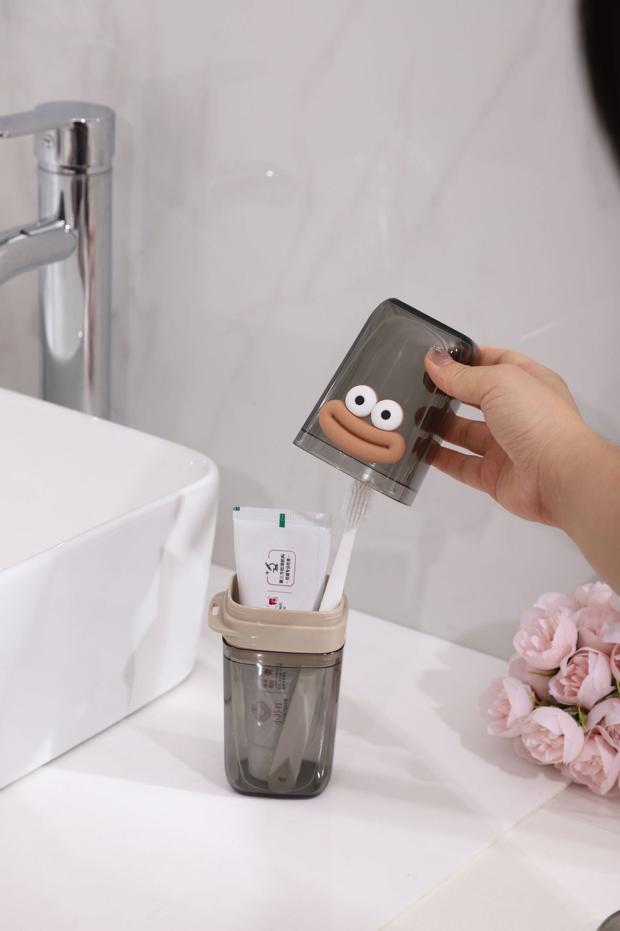 Cartoon Cute Mouthwash Cup Home Children Travel Portable Washing Cup Soap Box Set Toothbrush Cup Toothpaste
