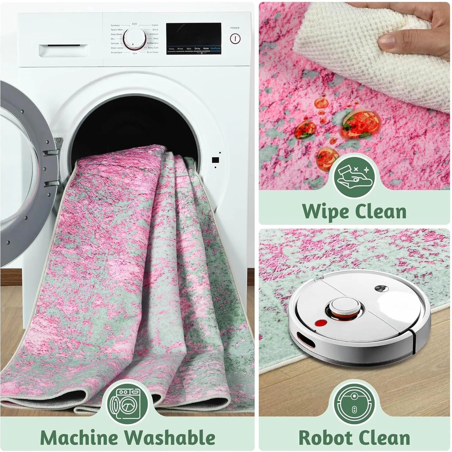 NOAHAS Faux Cashmere Printed Carpet Abstract Collection Rugs Soft Modern Rugs Living Room Bedroom Home Decor Indoor Rugs