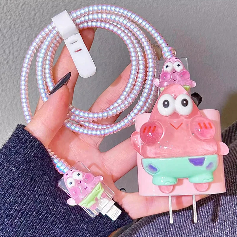 3D New Cable Charger Protection Case For IPhone 15 14 13 Pro Max 18W 20W Original Charger Cable Data Line Wire Spiral Protector