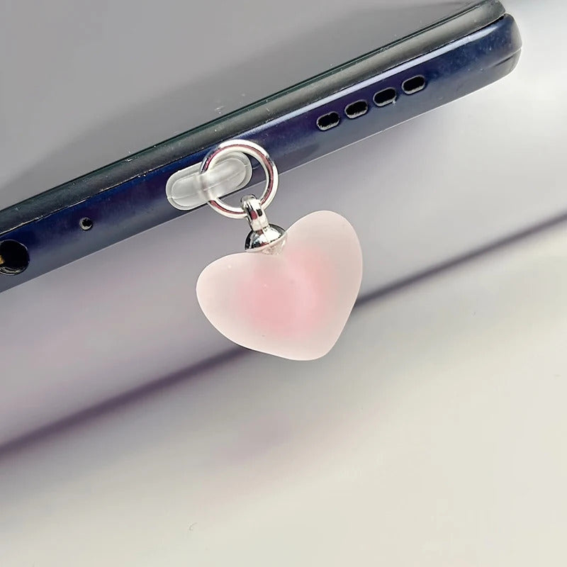 Heart Shaped Phone Dust Plug Pendant, Heart-Shaped Pendant Suitable For iPhone/Type-C Universal Phone Accessories