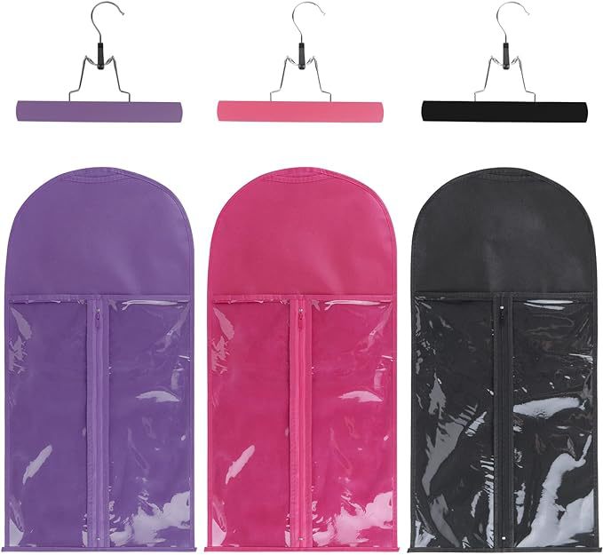 In Stock Thickened Zipper Portable Wig Dust Cover PVC Window Non-Woven Fabric Hang Clothes Storage Dustproof Bag Wholesale