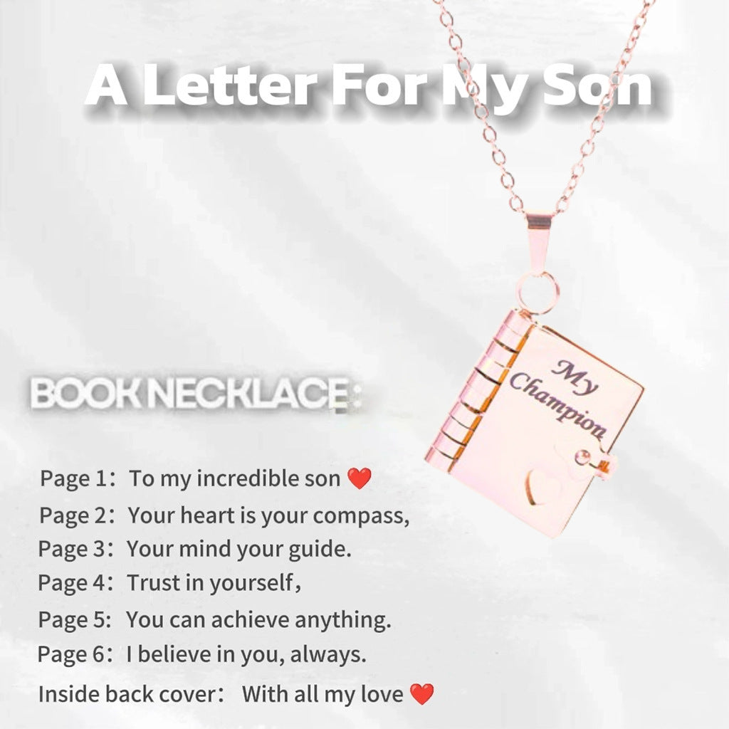 Titanium Steel Women's Love Letter Necklace Openable Pendant Couple New Style Personality Temperament Necklace Clavicle Chain