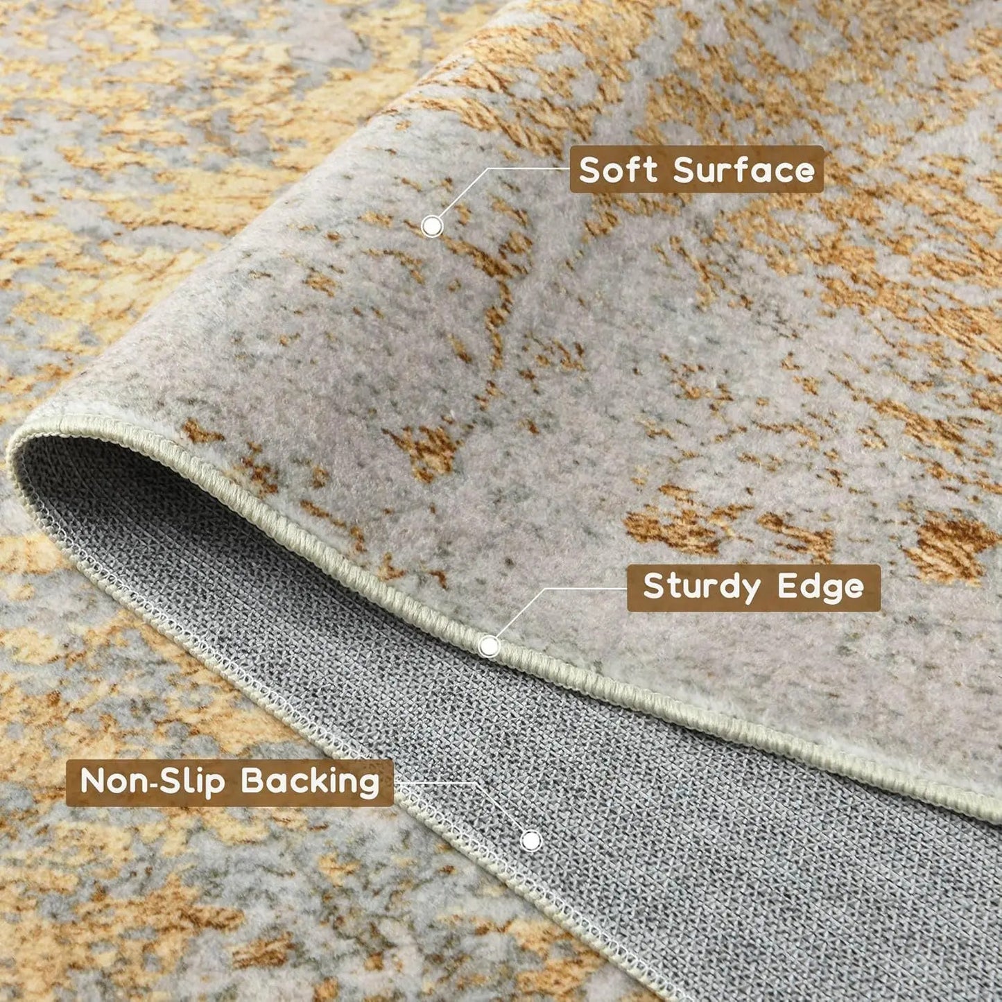 NOAHAS Faux Cashmere Printed Carpet Abstract Collection Rugs Soft Modern Rugs Living Room Bedroom Home Decor Indoor Rugs