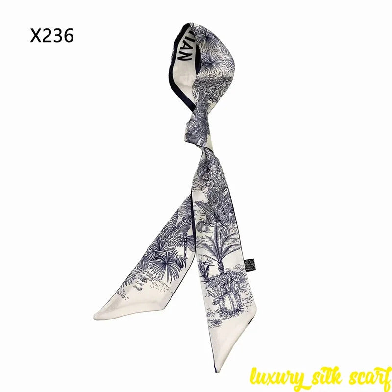 NEW Spring Luxry Design Women Silk Ribbon Scarf Handbag Handle Wrap Bag Ribbon Scarf Women Girls Head Hair Wrist Ribbon  Bag