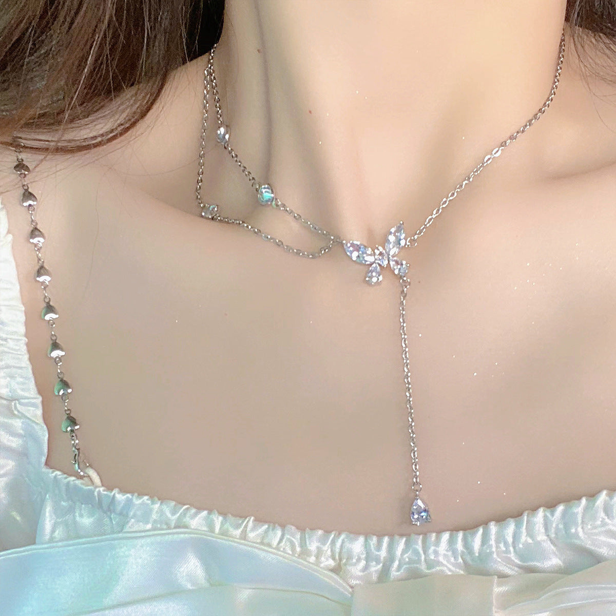 Li Luo New S925Sterling Silver Pearl Necklace Accessory for Women, Non-Fading, High-End Feel, Versatile Spring/Summer Clavicle Chain Wholesale