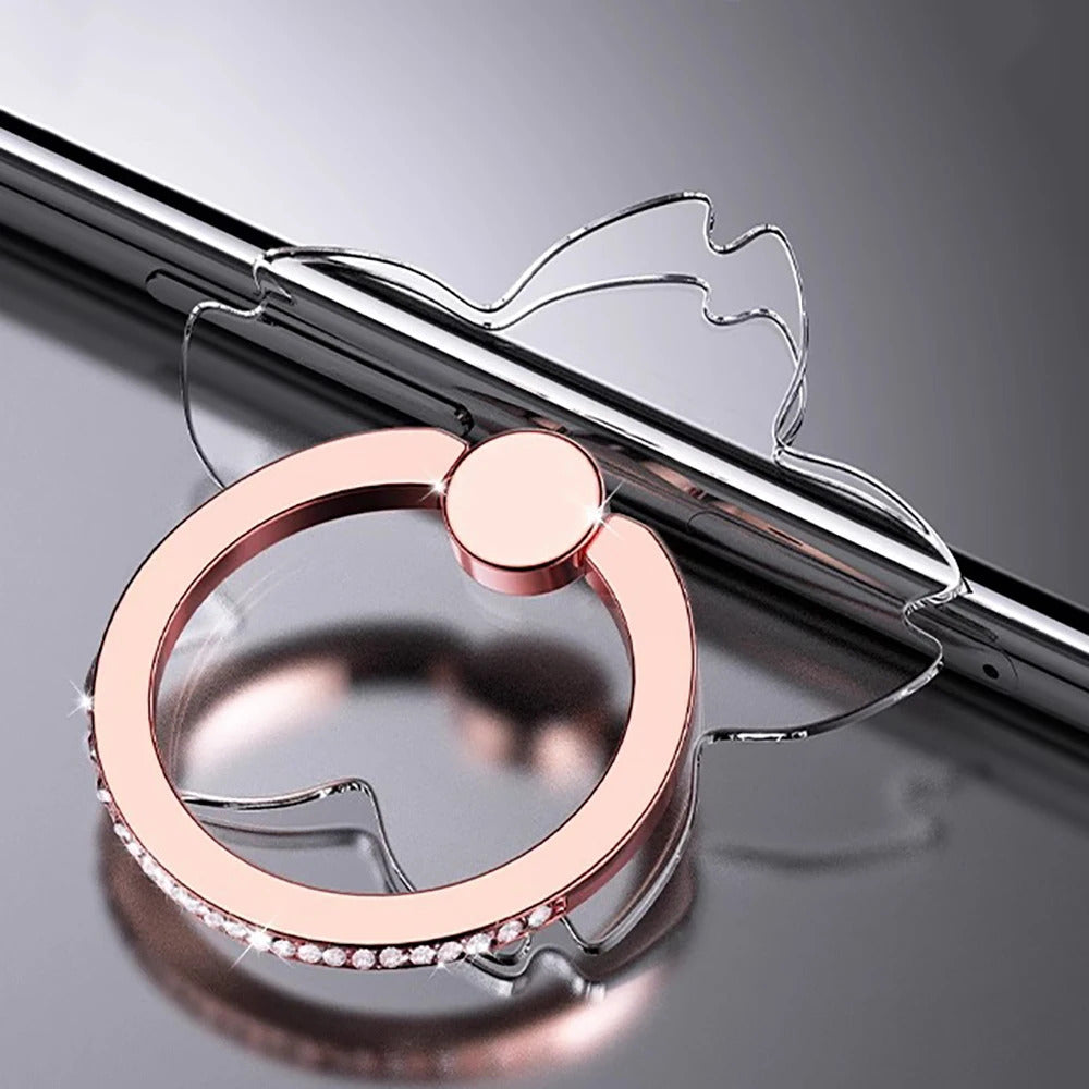 Transparent Cell Phone Ring Holder Stand 360°Degree Rotation Clear Finger Grip Kickstand Compatible iPhone Xiaomi for Phone Case