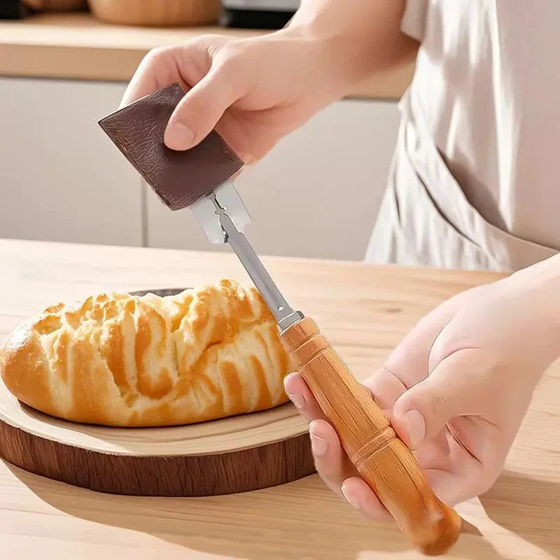Wood Bread Cutter French Bread Blades Kitchen Gadgets Wood Long Handle Baking Accessory European Style Curved Arch Toast Knife